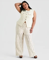 And Now This Trendy Plus Split-Hem Pocketed Vest, Macy's Exclusive