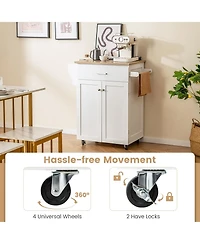 Volenca Rolling Kitchen Island Cart with Spice Rack and Adjustable Shelf, Storage Organizer