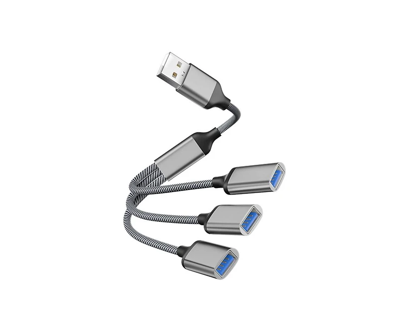 Risokeys 1-to-3 Usb 2.0 Splitter, Otg Function, Plug & Play Multi-Port Adapter for Car/Laptop/PS5, Ideal for Gamers, Car Owners