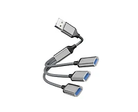 Risokeys 1-to-3 Usb 2.0 Splitter, Otg Function, Plug & Play Multi-Port Adapter for Car/Laptop/PS5, Ideal for Gamers, Car Owners