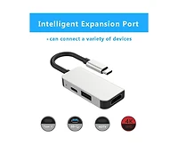 Risokeys 3-in-1 Usb C Hub with 100W Pd Charging, 4K Hdmi & 5Gbps Usb 3.0, for Office/Travel, Compatible with MacBook