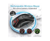 Risokeys Tri-Mode Rechargeable Wireless Mouse, 4000 Dpi Adjustable, Silent Click, Ergonomic Design, (2.4G+Dual BT5.1) for Office Workers, Gamers