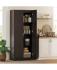 Homcom Kitchen Pantry Cabinet with Soft-Close Hinges Kitchen Cabinet