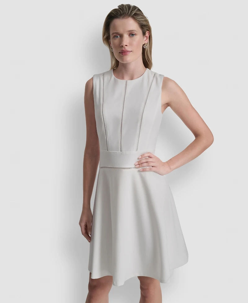 Dkny Women's Jewel Neck Sleeveless Dress