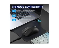 Risokeys Tri-Mode Wireless Gaming Mouse, 6400 Dpi Adjustable, 72g Lightweight, Usb-c Rechargeable, 500mAh Battery, Compatible with Pc, Laptop, Mac