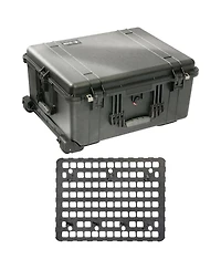 Pelican 1610 Watertight Hard Case with Cubed Foam and Wheels - with molle lid organizer