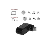 Risokeys Rotatable 3-Port Usb 2.0 Hub (90/180° Rotation) - with 480Mbps Speed,