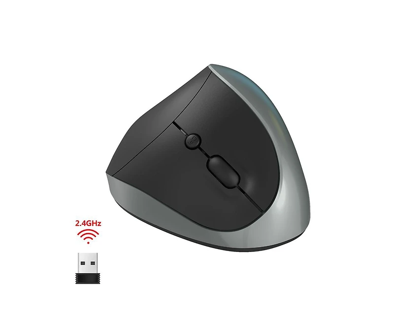 Risokeys 2.4G Wireless Ergonomic Vertical Mouse, 6 Buttons 3 Dpi Levels, Silent Click for Carpal, Comfortable Grip for Office, Gaming, Pc, Mac