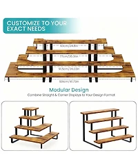 Yigii 4-Tier Wood Display Rack for Small Items