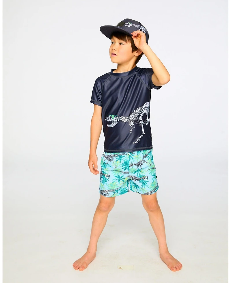 Deux par Deux Boy Short Sleeve Rashguard Black - Toddler|Child