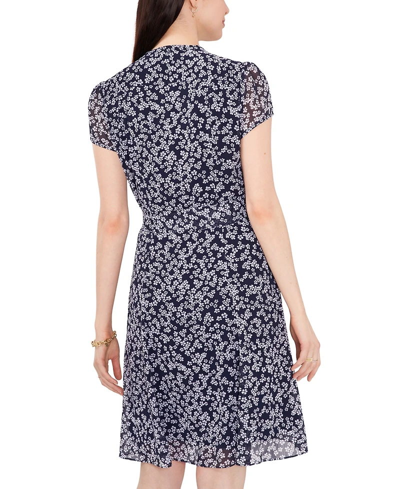 Msk Women's V-Neck Shirt Dress