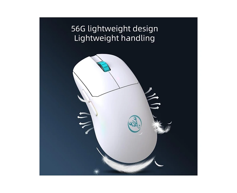 Risokeys Dual-Mode Wireless Gaming Mouse, Lightweight, 10000 Dpi Adjustable, 2.4G+Wired, Rechargeable, for Pc, Laptop, Mac,for Gamers