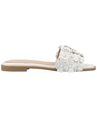 Journee Collection Women's Azalea Embellished Square Toe Floral Flat Sandals