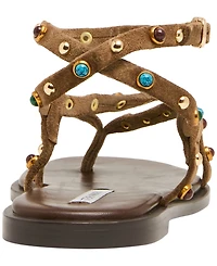 Steve Madden Women's Mathis Embellished Strappy Flat Sandals