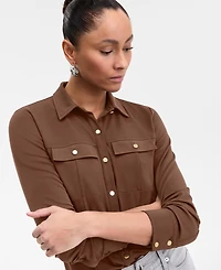 I.n.c. International Concepts Women's Knit Utility Shirt, Exclusively at Macy's
