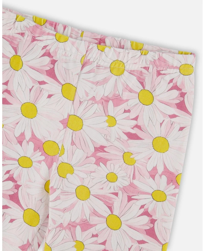 Deux par Big Girls Jersey Capri Printed Daisies