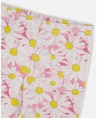 Deux par Big Girls Jersey Capri Printed Daisies