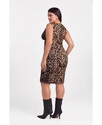 S3 Apparel Women's Sculpting Shapewear Shirred Waist V-Neck Mini Dress