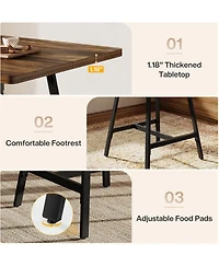 Tribesigns Square Dining Table for 2-4 People, 31.1” Industrial Kitchen Table for Small Spaces, Apartment, Dining Room, Living Room