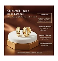 Rachel Glauber Chic Small Huggie Hoop Earrings in 14K Gold Plated