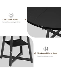 gaomon Kitchen Table Industrial Round Dining Table Set for 4 to 6 Dinner Table