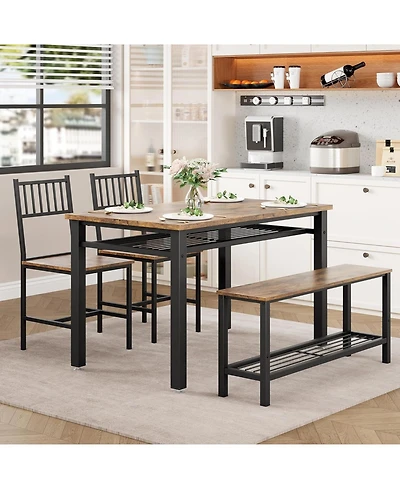 Kitchen Table Farmhouse Kitchen Table Chairs Set for 4 Modern Dining Table