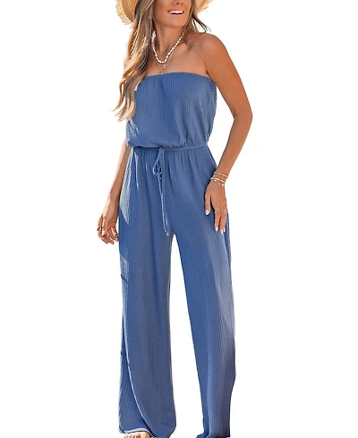 Cupshe Women's Smokey Amethyst Blue Cover-Up Jumpsuit