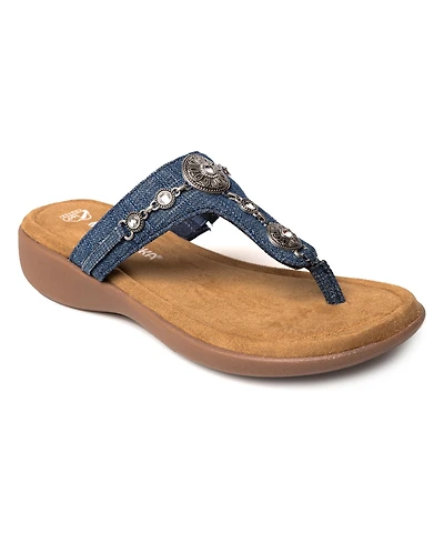 Minnetonka Women's Brecca Embellished Thong Sandals
