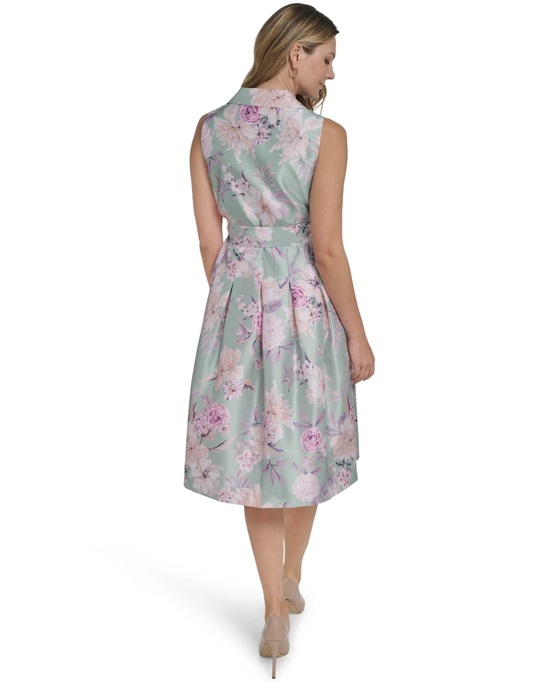 Jessica Howard Petite Sleeveless V-Neck Wrap Shirt Dress