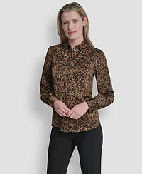 Dkny Women's Princess Seamed Long-Sleeve Blouse