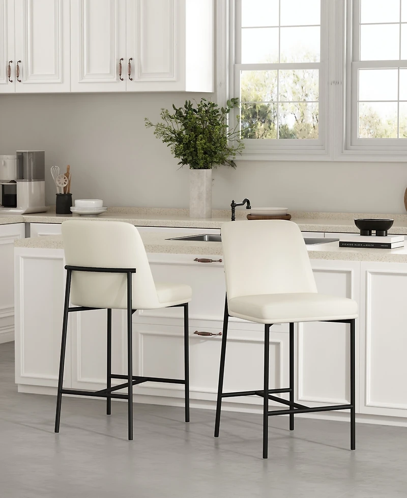 Loft Faux Leather Upholstered Counter Stools, Set of 2