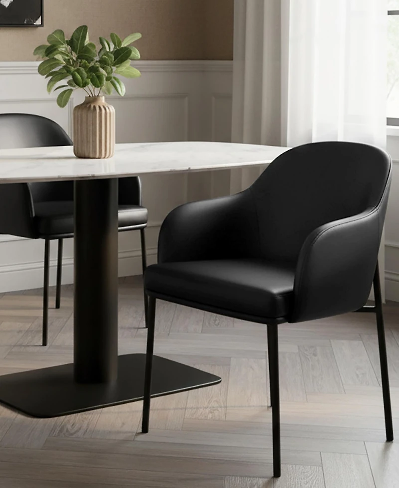 Loft Faux Leather Upholstered Dining Armchairs, Set of 2