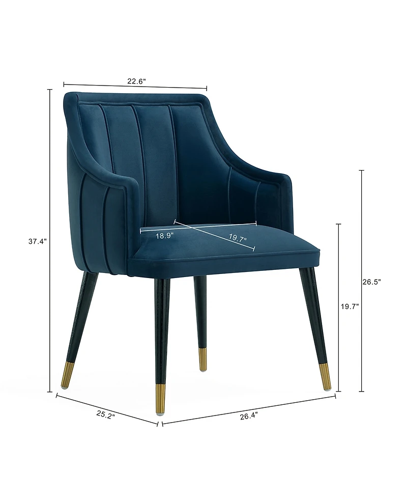 Eda 37.4" Wood Upholstered Dining Armchair
