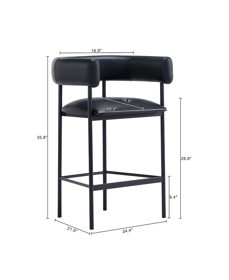 Onda 35.8" Faux Leather Upholstered Counter Stool
