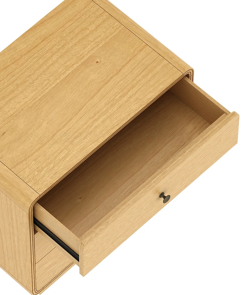 Liora 28" Rubberwood 3-Drawer Nightstand