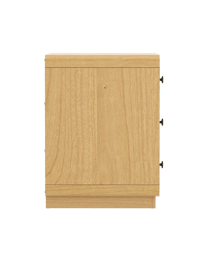 Liora 28" Rubberwood 3-Drawer Nightstand