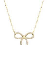 Macy's Cubic Zirconia 14k Gold Over Bow Necklace