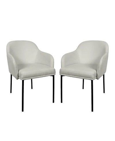 Loft Faux Leather Upholstered Dining Armchairs, Set of 2