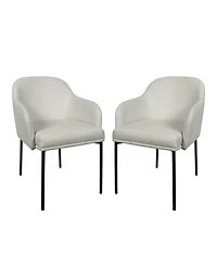 Loft Faux Leather Upholstered Dining Armchairs, Set of 2