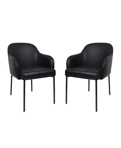 Loft Faux Leather Upholstered Dining Armchairs, Set of 2