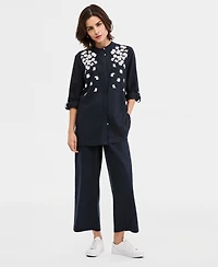 Nautica Women's Puff-Print Button-Front Tunic