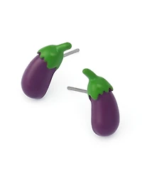 Betsey Johnson Purple Hothouse Bloom Eggplant Stud Earrings