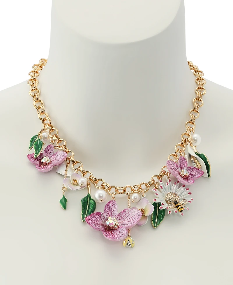Betsey Johnson Faux Stone Betsey's Bouquet Statement Necklace
