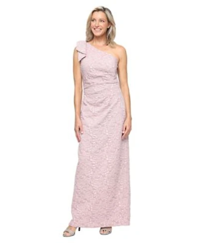 Alex Evenings Womens Embossed Column One Shoulder Ball Gown