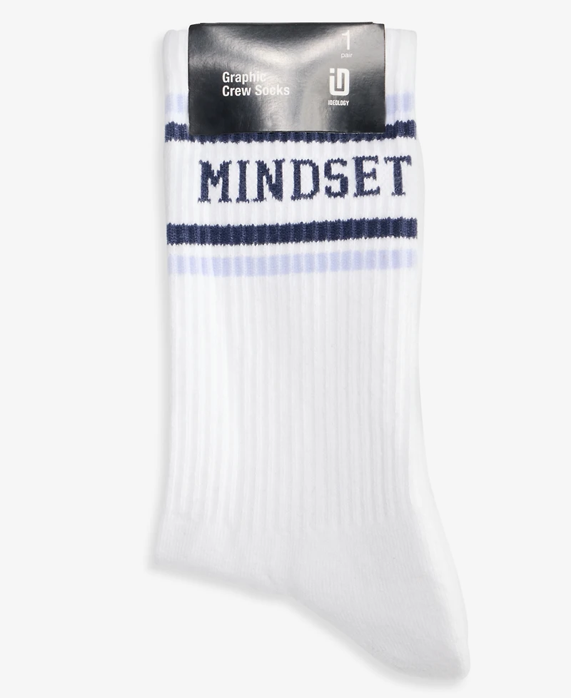Id Ideology Women's Mindset Graphic Crew Socks, Macy's Exclusive