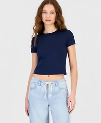 Hippie Rose Juniors' Cropped Crewneck T-Shirt