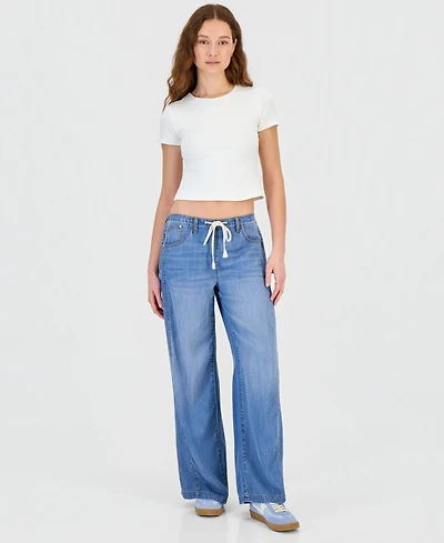 Hippie Rose Juniors' Cropped Crewneck T-Shirt