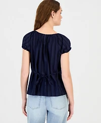 Self Esteem Juniors' Puff Sleeve Tie Back Top
