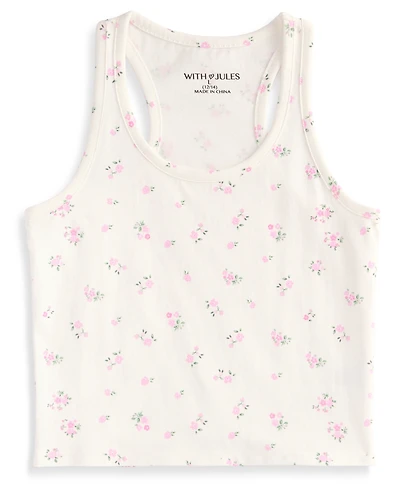 With Jules Girls' 7-16 Cotton Floral Tank Top