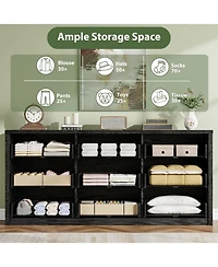 Gaomon Wide 9 Drawer Wooden Dresser with Large Storage Drawers, Modern Chest Organizer for Bedroom or Living Room